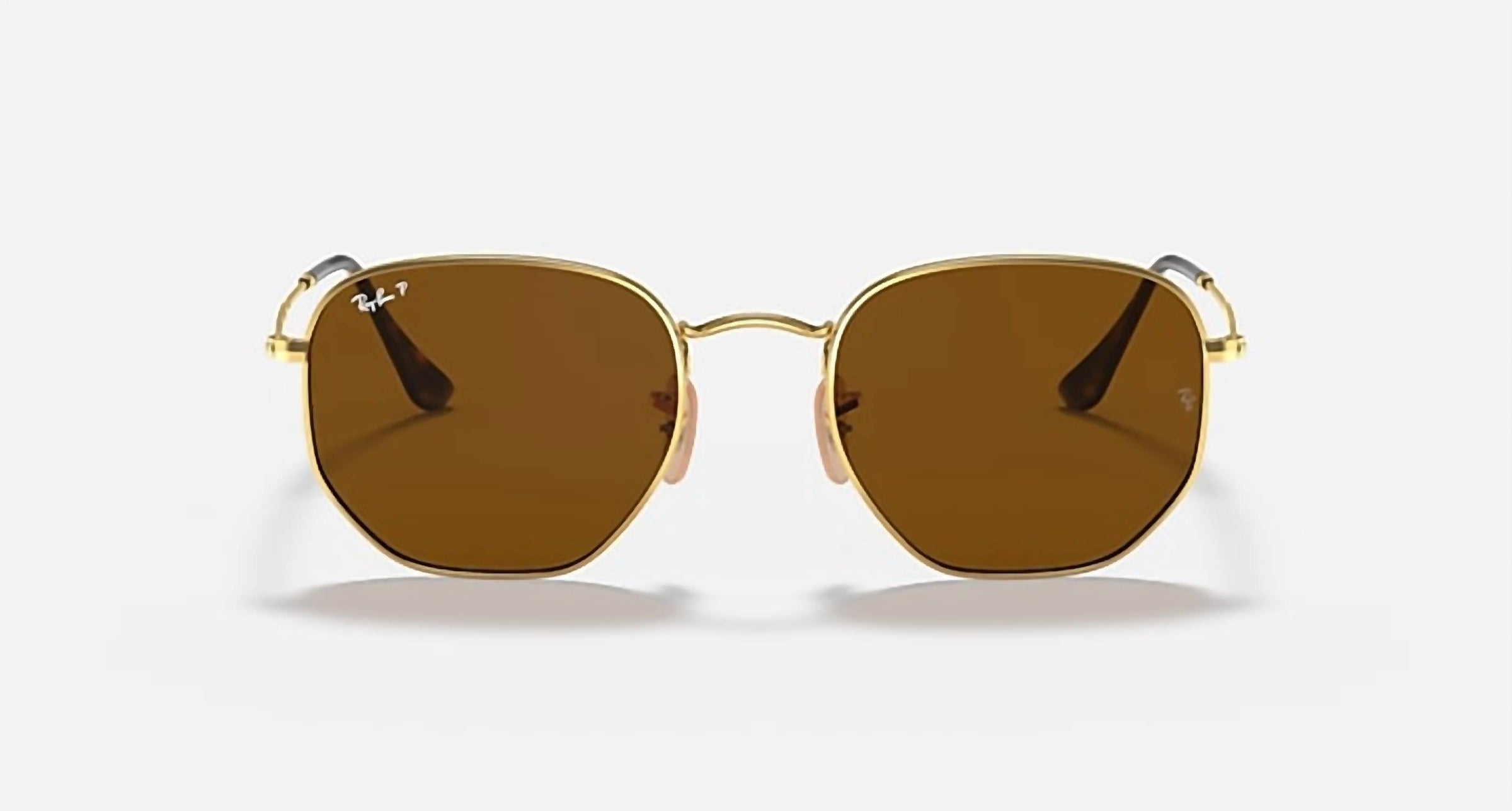 Ray Ban - Hexagonal Flat Lens Medium Polarized Sunglasses Rb3548n 001/57