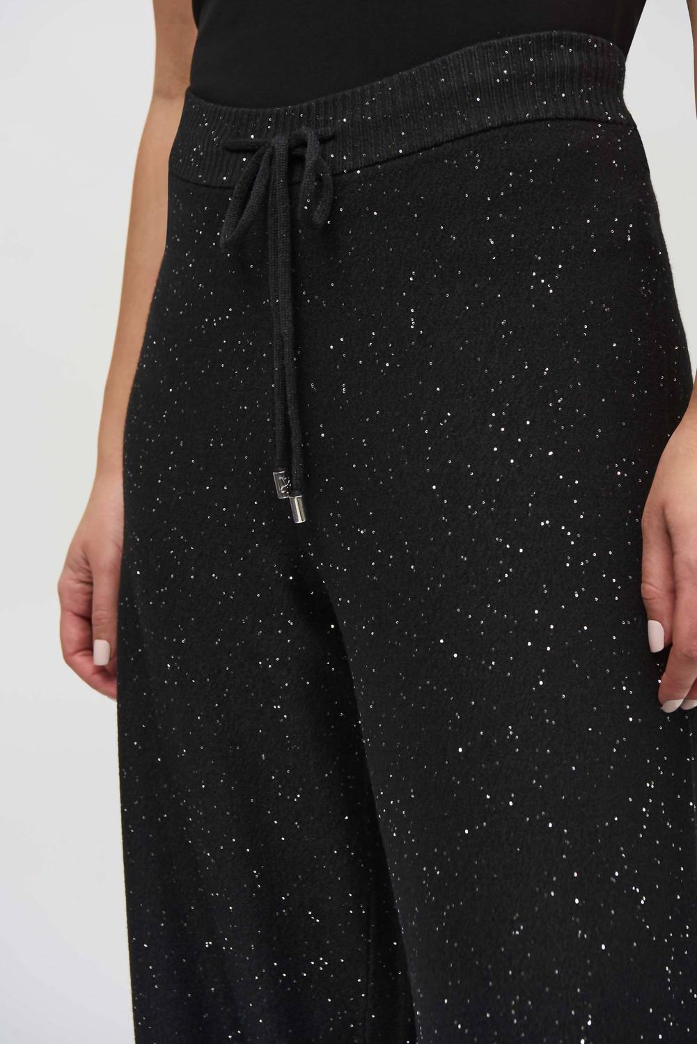 Joseph Ribkoff - Sequined Sweater Knit Culotte Pants
