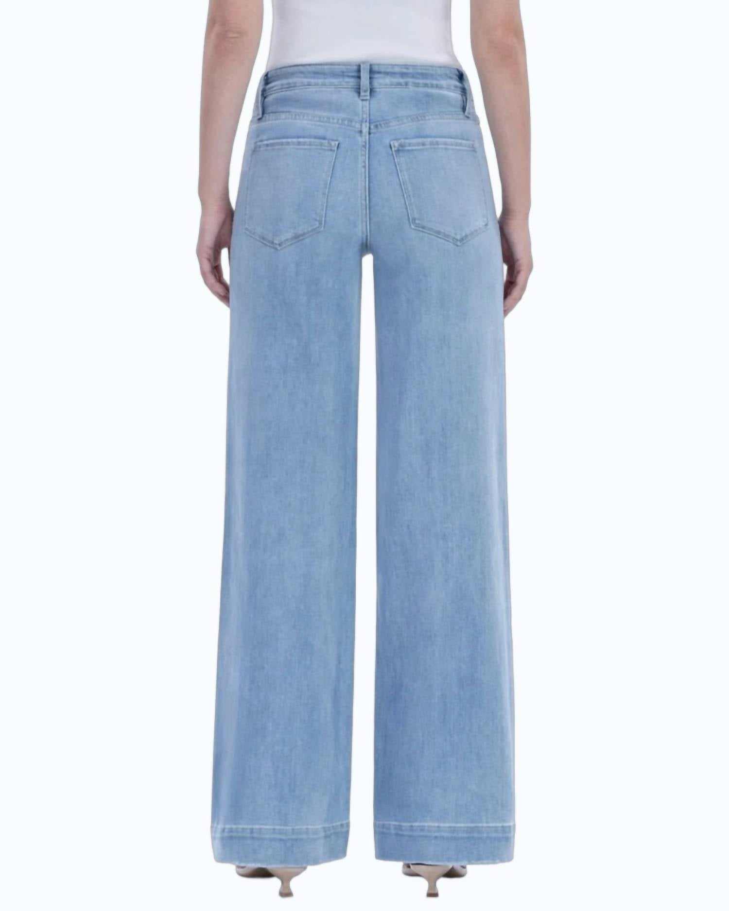 Flying Monkey - High Rise Front Pocket Wide Leg Trouser Jeans