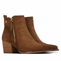 Xti - Women's Block Heel Suede Ankle Booties