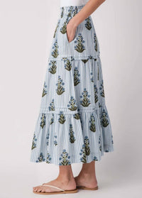 Thml - Long Striped Floral Pattern Skirt