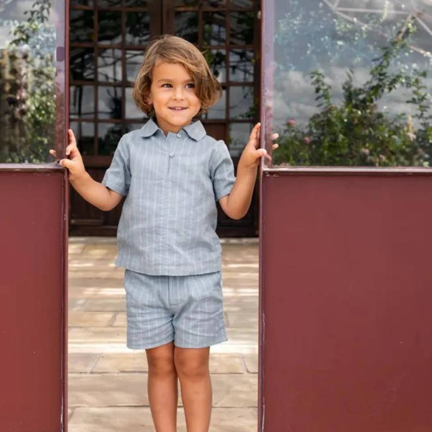 Orange Dimanche - Boys Textured Cotton Shorts