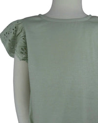 Ml Kids - Girls' Eyelet Cap Sleeve Shimmer Tunic Top