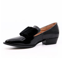 ALL BLACK Women's Pat And Bow Loafers in black - women's flats
