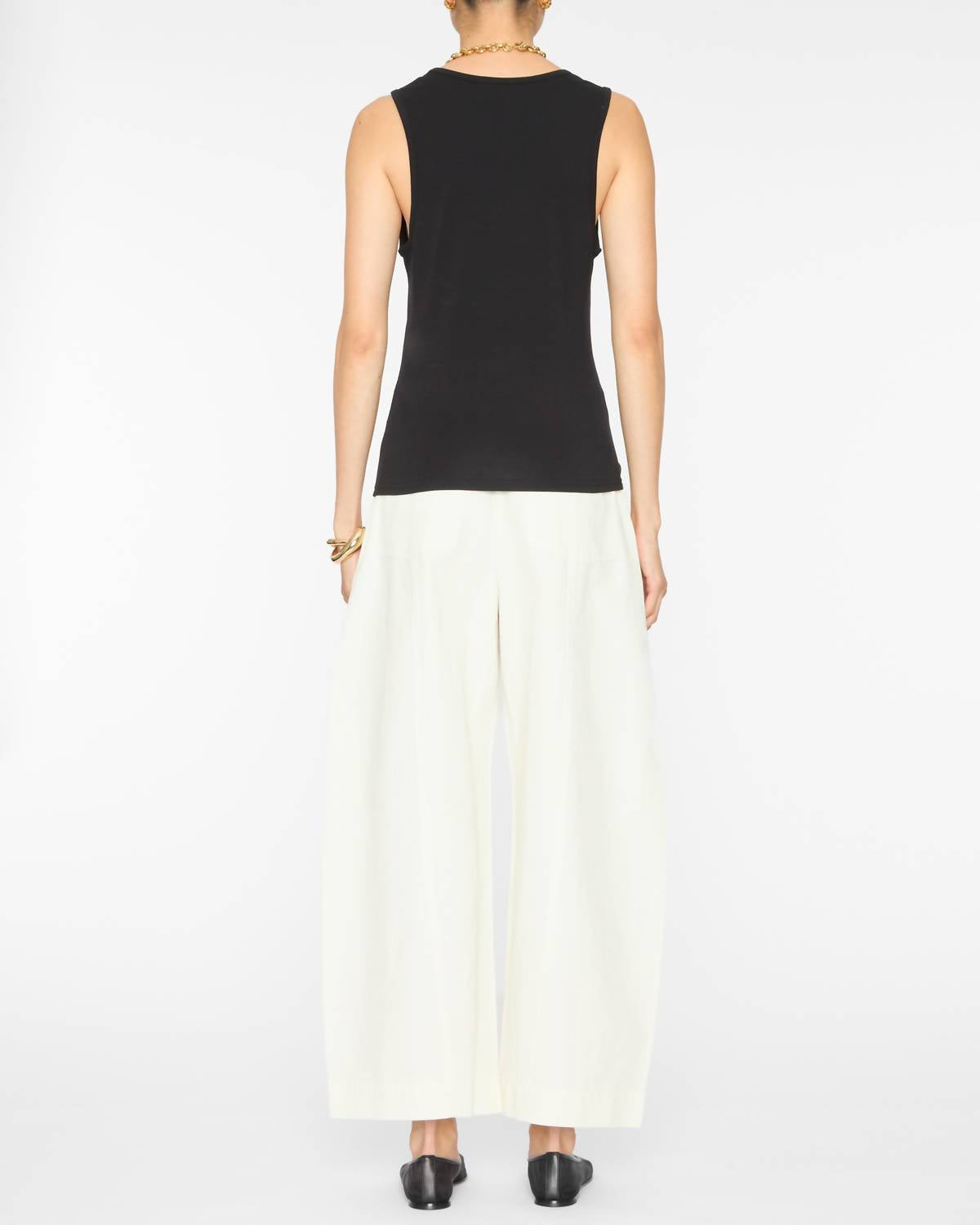 APIECE APART Uri Low-cut Tank Top in black - women's tank top - detail view