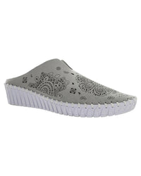 BERNIE MEV Women's Tracy Slip On Shoes in light grey - women's flats - detail view
