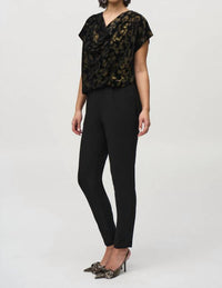 Joseph Ribkoff - Silky Knit Foiled Velvet Jumpsuit