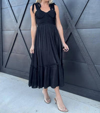 Blu Pepper - Lurex Tie Strap Midi Dress