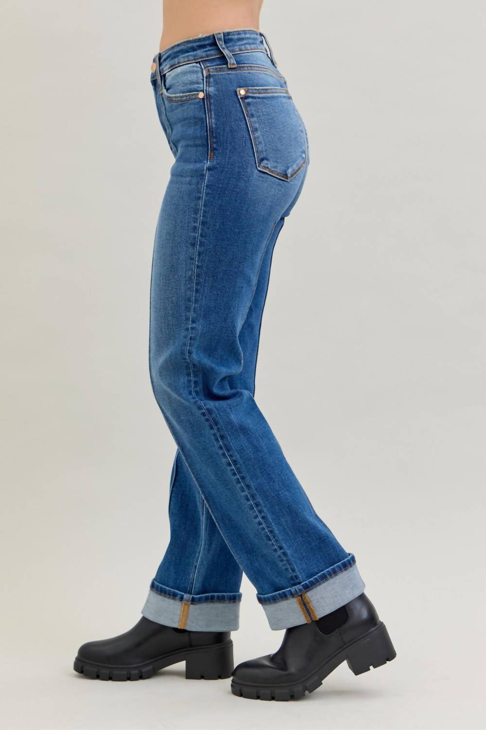 Judy Blue - Knox High Waist Cuffed Straight Jean