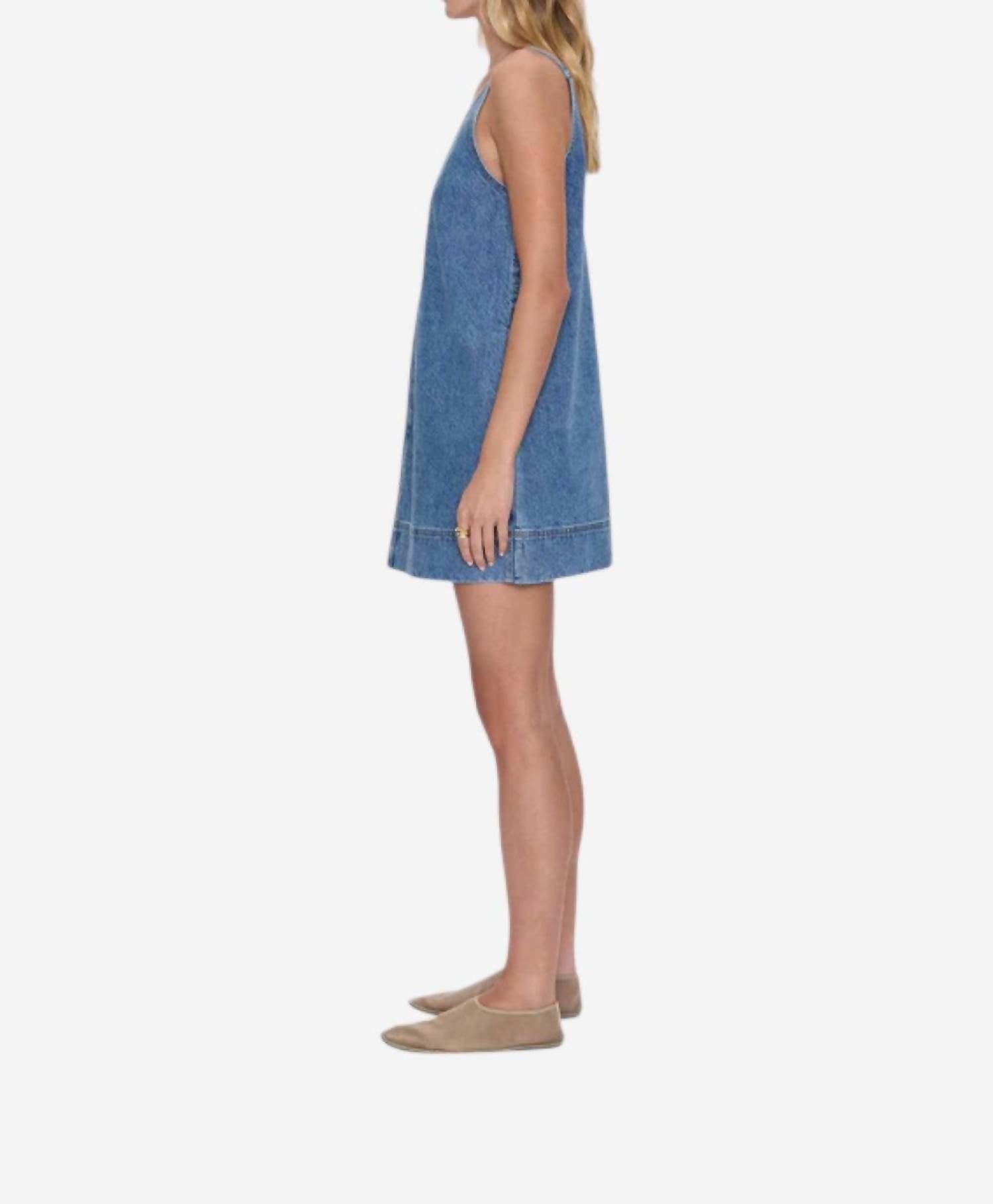 PISTOLA Tavi Pop Over Mini Dress in denim - women's dress - alternate view