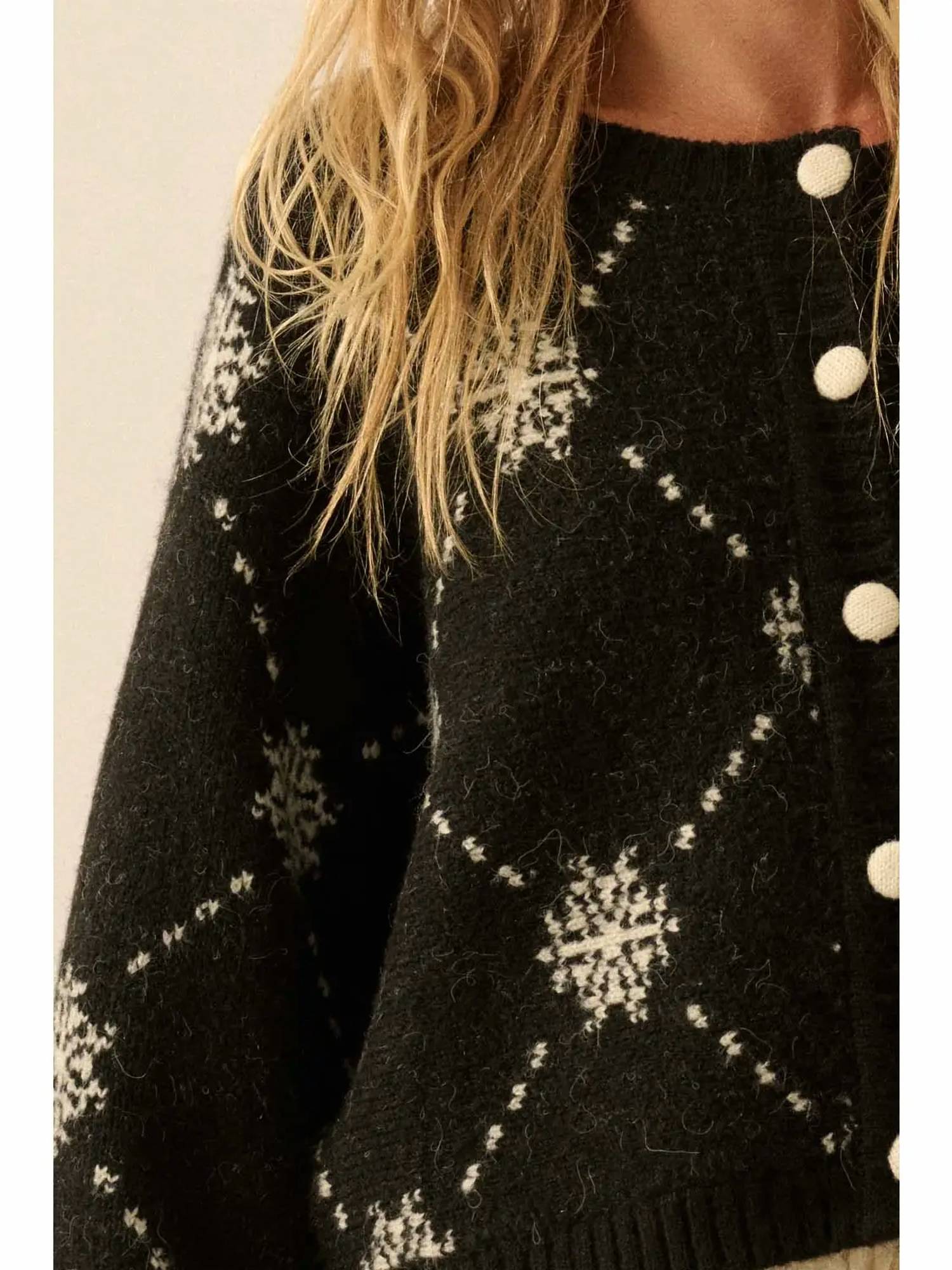 Promesa - Snowflake Jacquard Dolman Cardigan