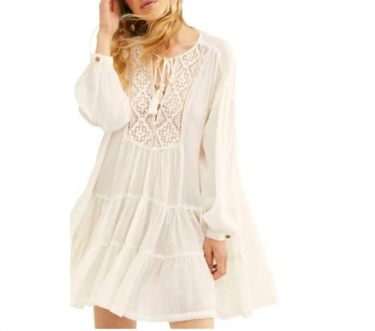 Free People - White Mini Dress Endless Summer Crochet Boho