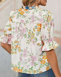 Shewin - Daphne Retro 70's Floral Top