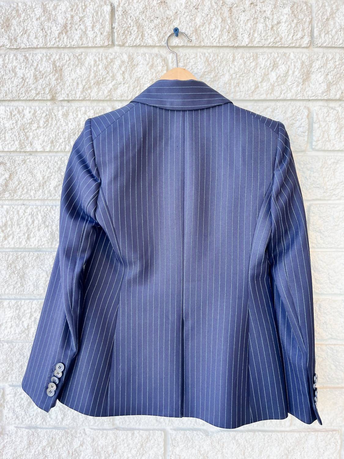 Veronica Beard Miller Dickey Long Sleeve Jacket in navy royal blue - women's jacket - detail view