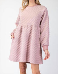 ee:some Textured Babydoll Dress in dusty rose - women's dress