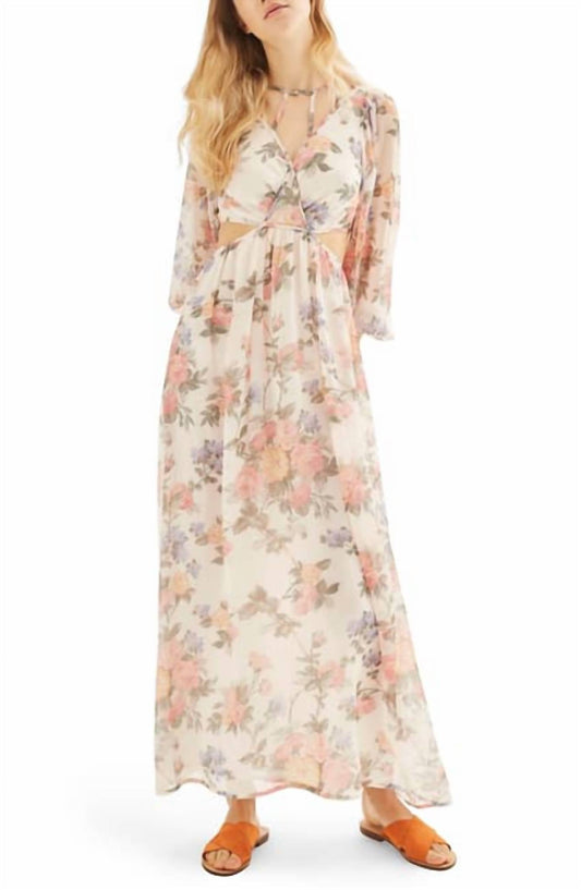 Topshop - Floral Print Textured Sheer Chiffon Maxi Dress