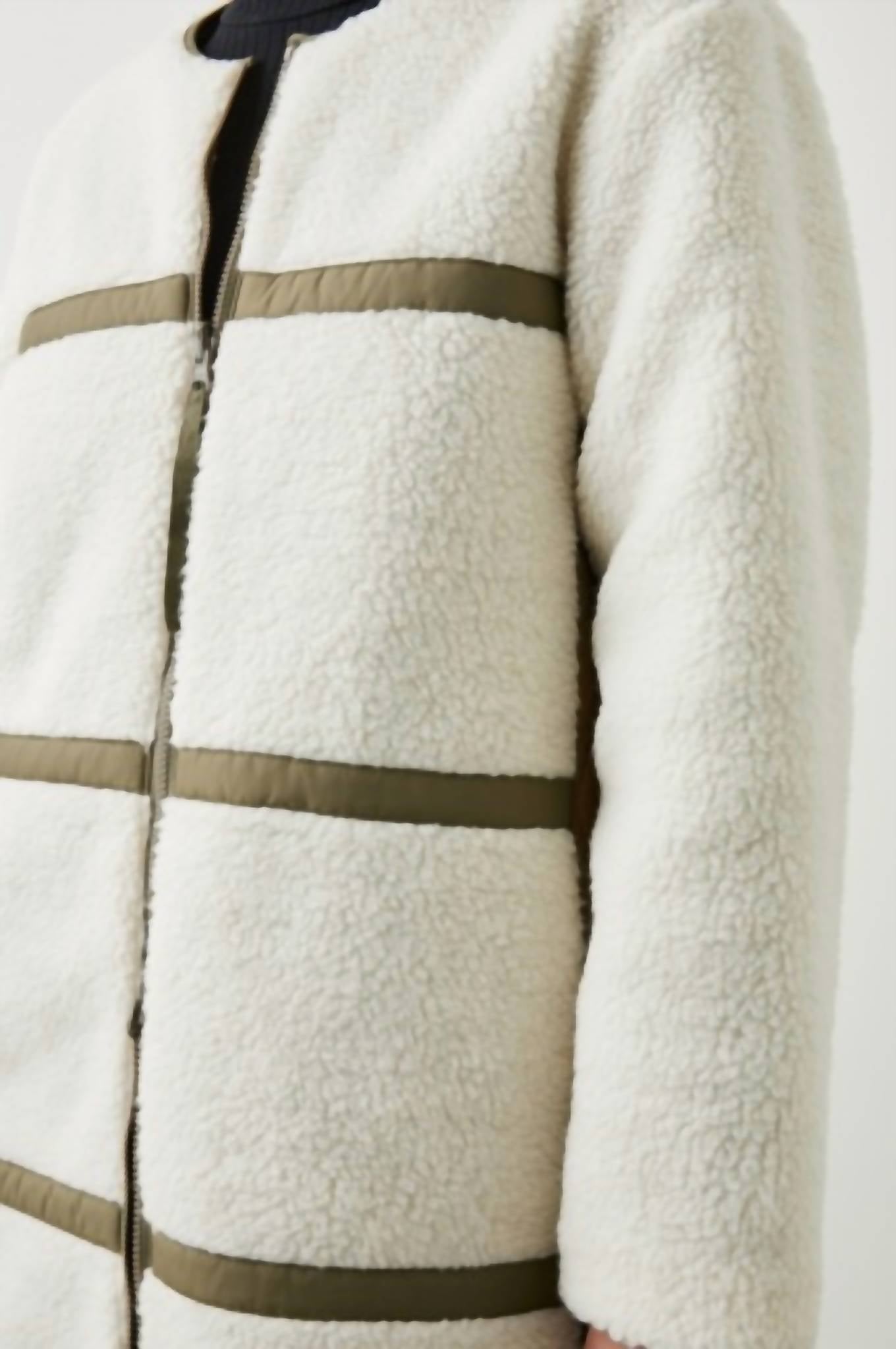 Rails Granger Reversible Sherpa Jacket in ivory olive mix - women's jacket - view 4