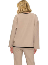 JOH Comfort Pants And Top Set in khaki - women's sleepwear - detail view