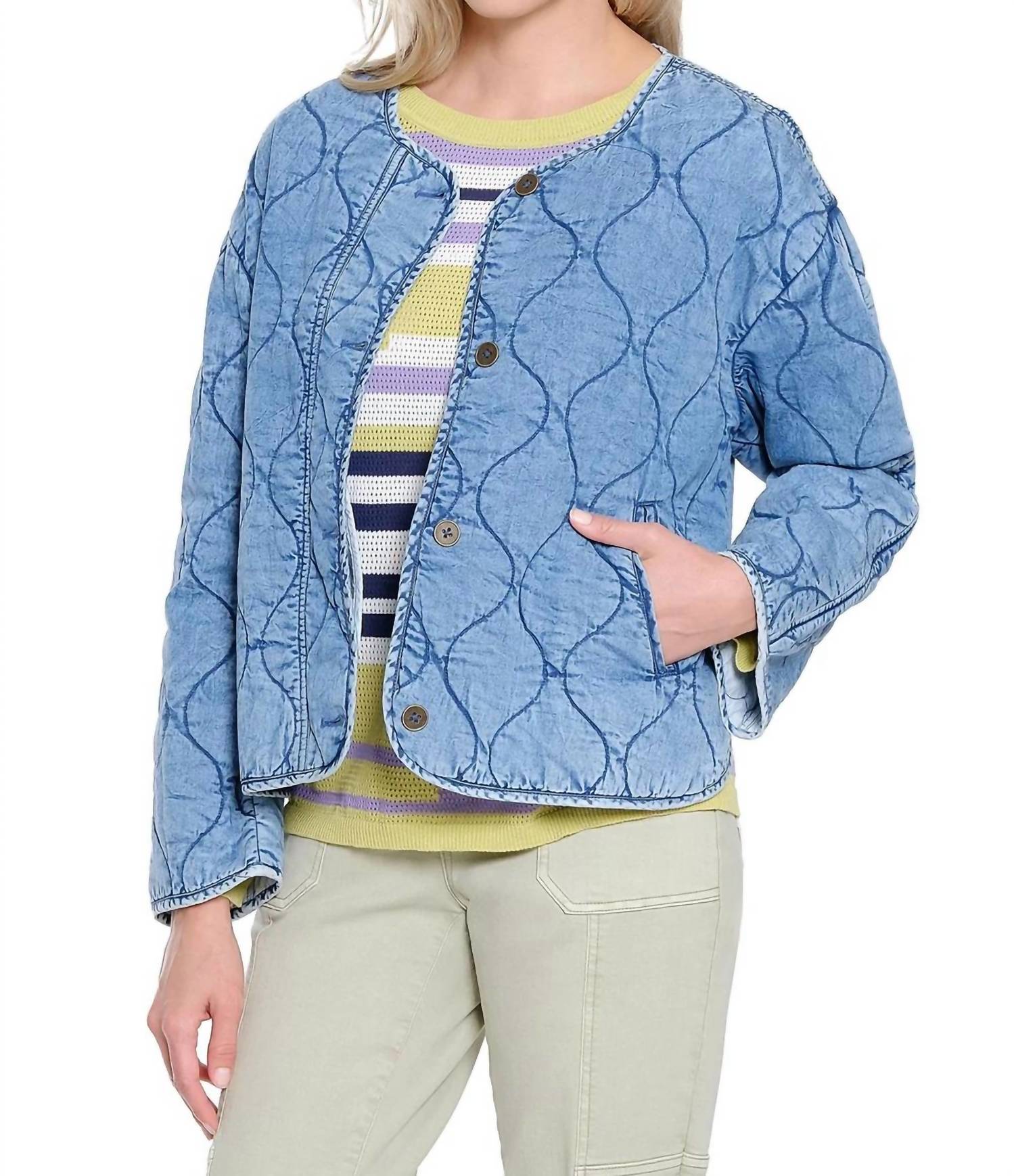 Tru Luxe - Quilted Denim Jacket