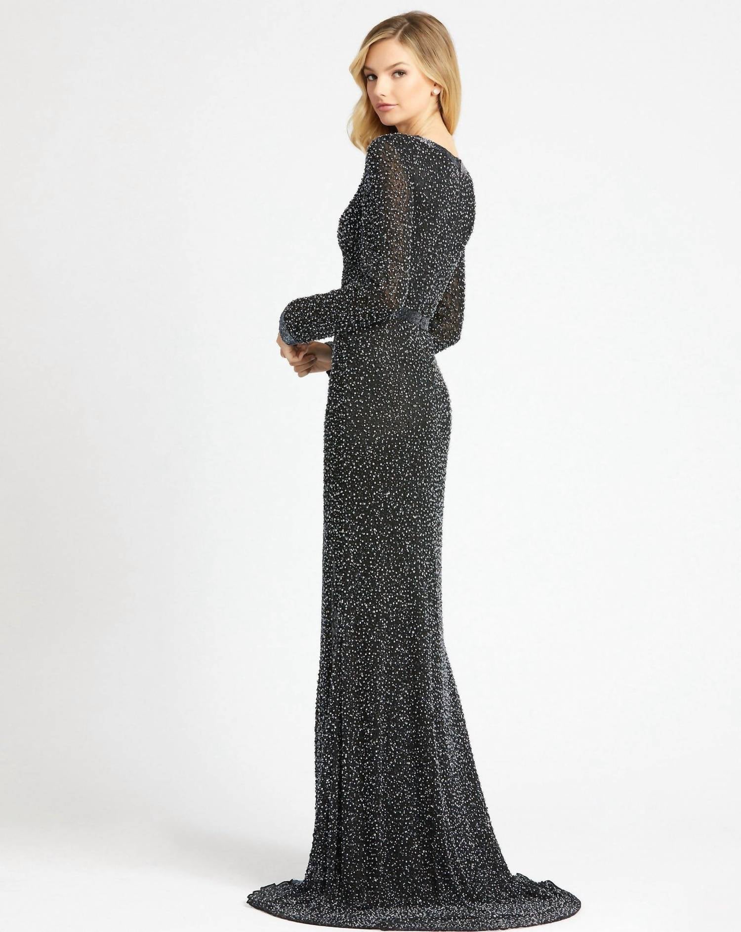 Mac Duggal - Long Sleeve Formal Evening Gown