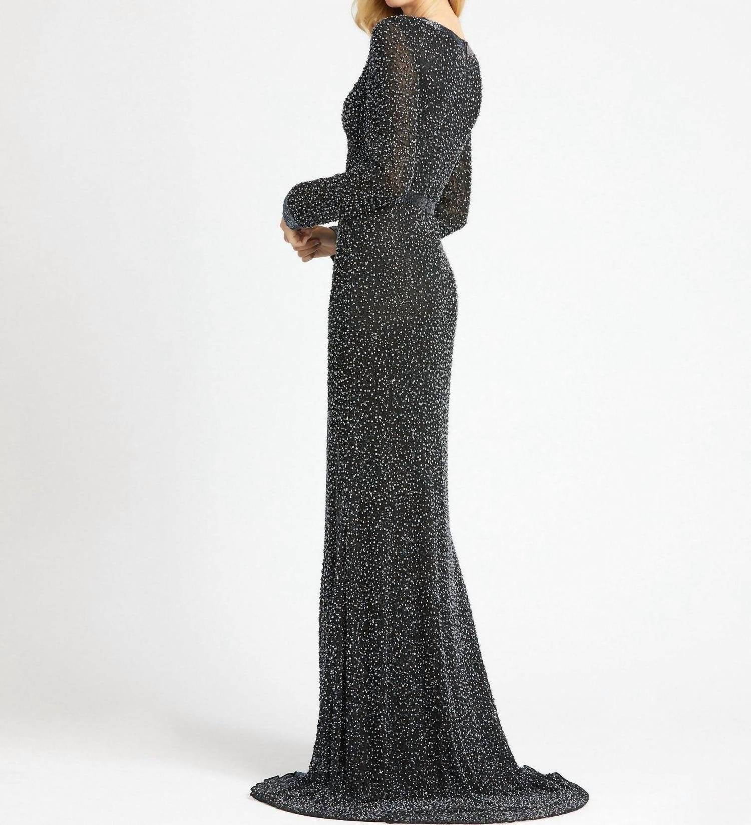 Mac Duggal - Long Sleeve Formal Evening Gown
