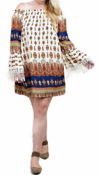 Kori - Tuscan Off The Shoulder Mini Dress - PLUS
