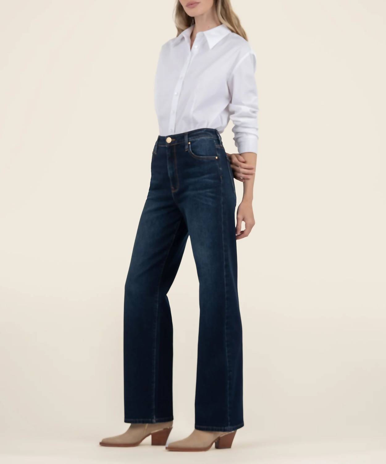 KUT FROM THE KLOTH Sienna High Rise Wide Leg Jeans in feelings - women's jeans - alternate view