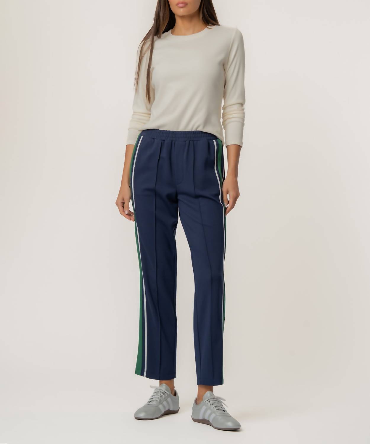 KUT FROM THE KLOTH Copa Straight Leg Pant With Seam Pocket in navy green - women's pants