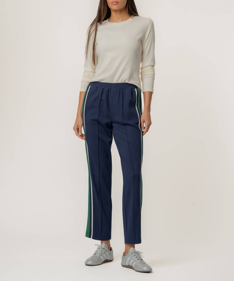KUT FROM THE KLOTH Copa Straight Leg Pant With Seam Pocket in navy green - women's pants
