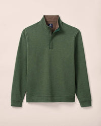 JOHNNIE-O Rubin Herringbone Cashmere Blend 1/4 Zip Pullover in moss - men's sweater - alternate view