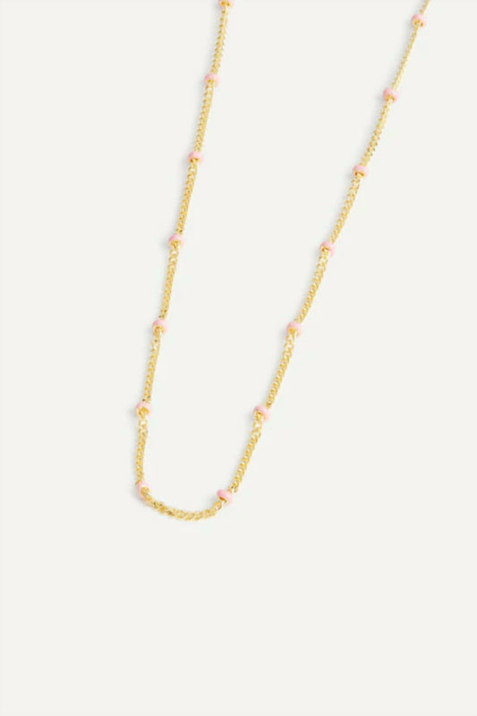 Les Nereides - Enamelled Golden Chain Pink Beads