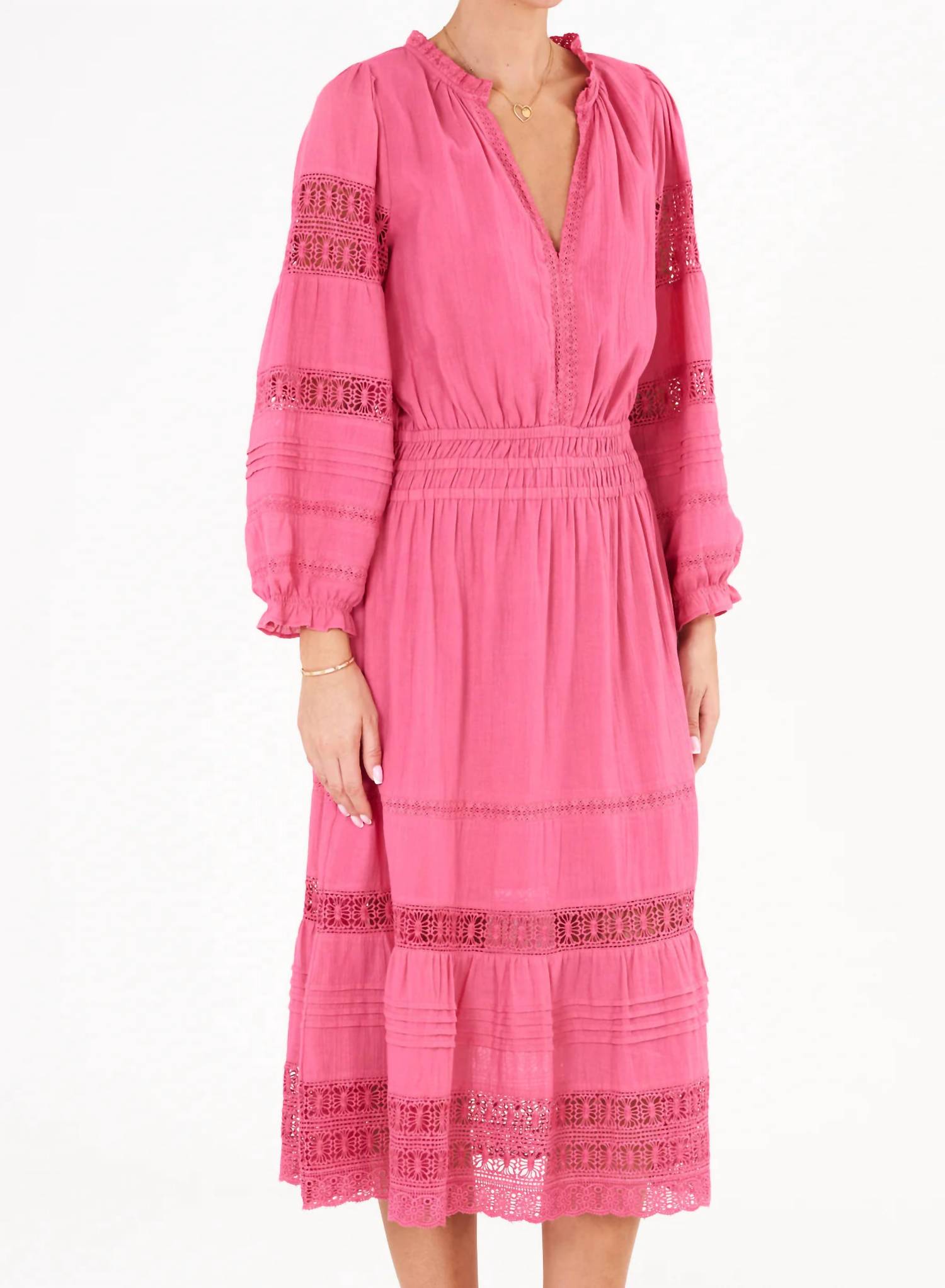 M.A.B.E. - Loretta V Neck Midi Dress