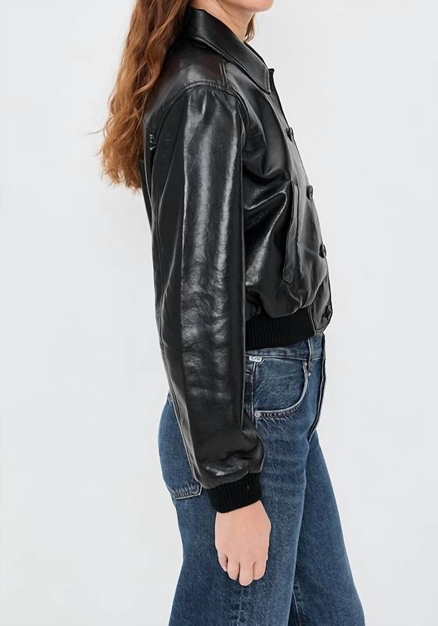Citizens Of Humanity - Lola Cropped Leather Bomber Jacket