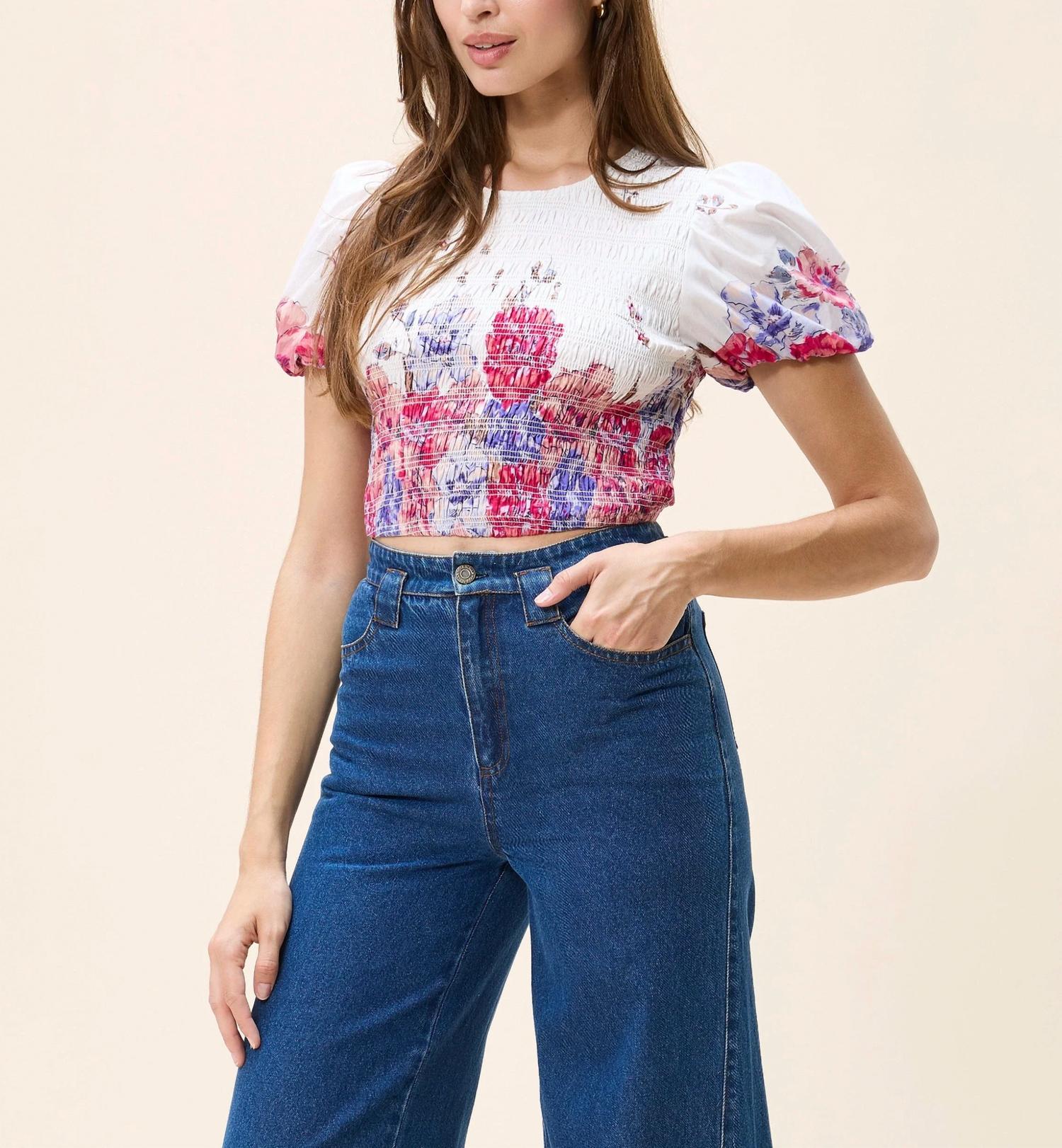Cleobella Rya Short Sleeve Top in camellia print - women's blouse