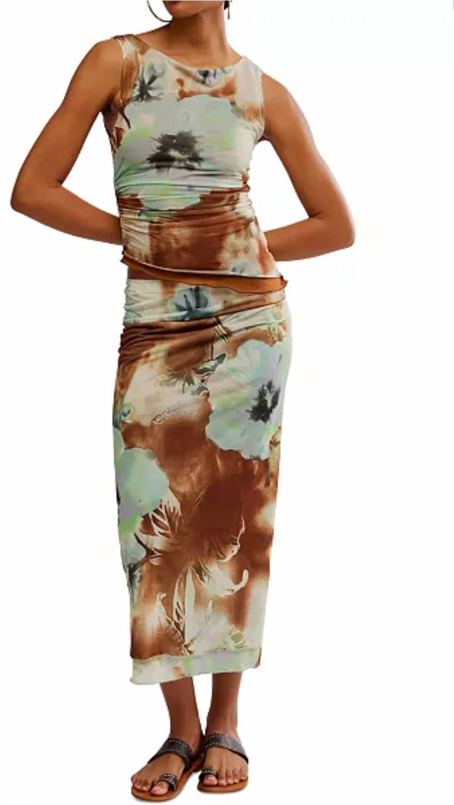 Free People - Mesh Sunset Maxi Skirt