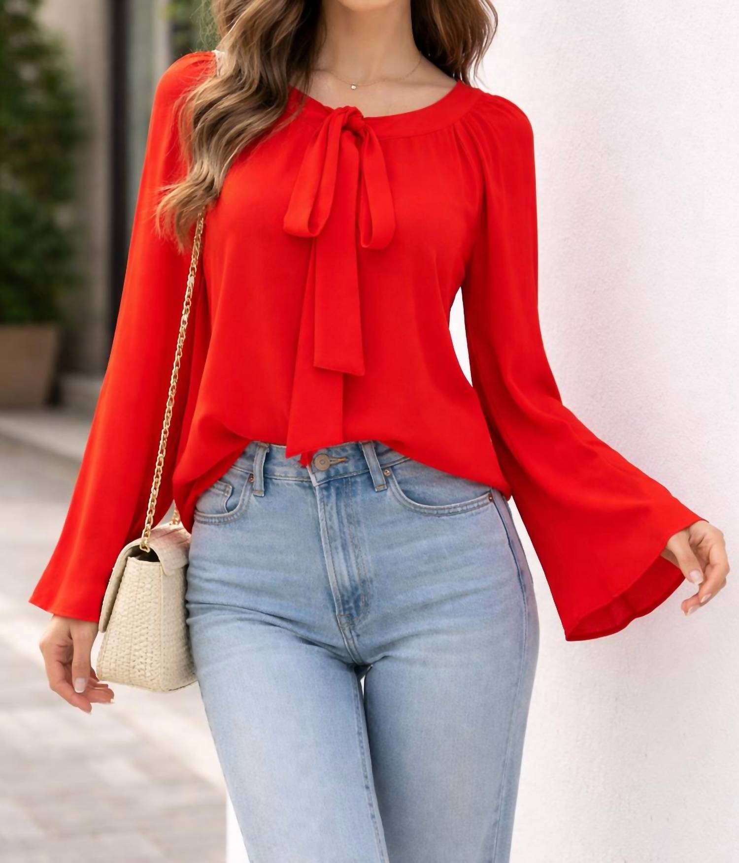 Chelsea And Walker - tie neck blouse