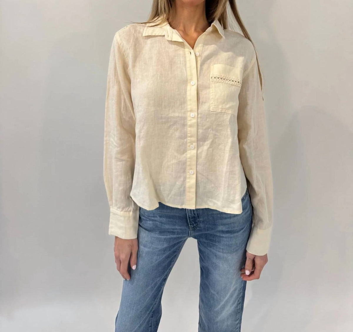 Splendid - Stella Linen Trim Button Down Shirt