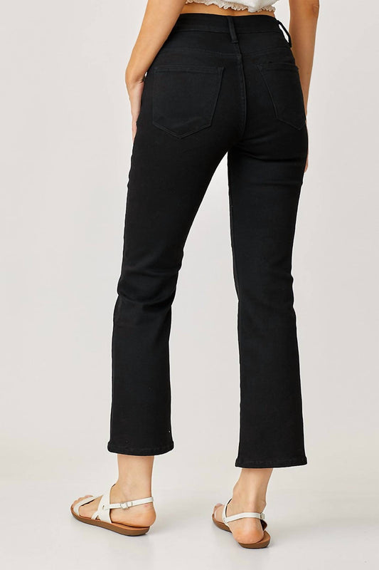 Risen - Dominique Mid Rise Crop Straight Jeans