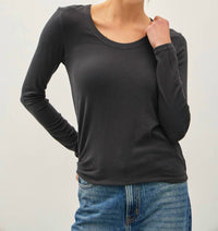 be cool Ultra Soft Long Tee in dark charcoal - women's long sleeve top