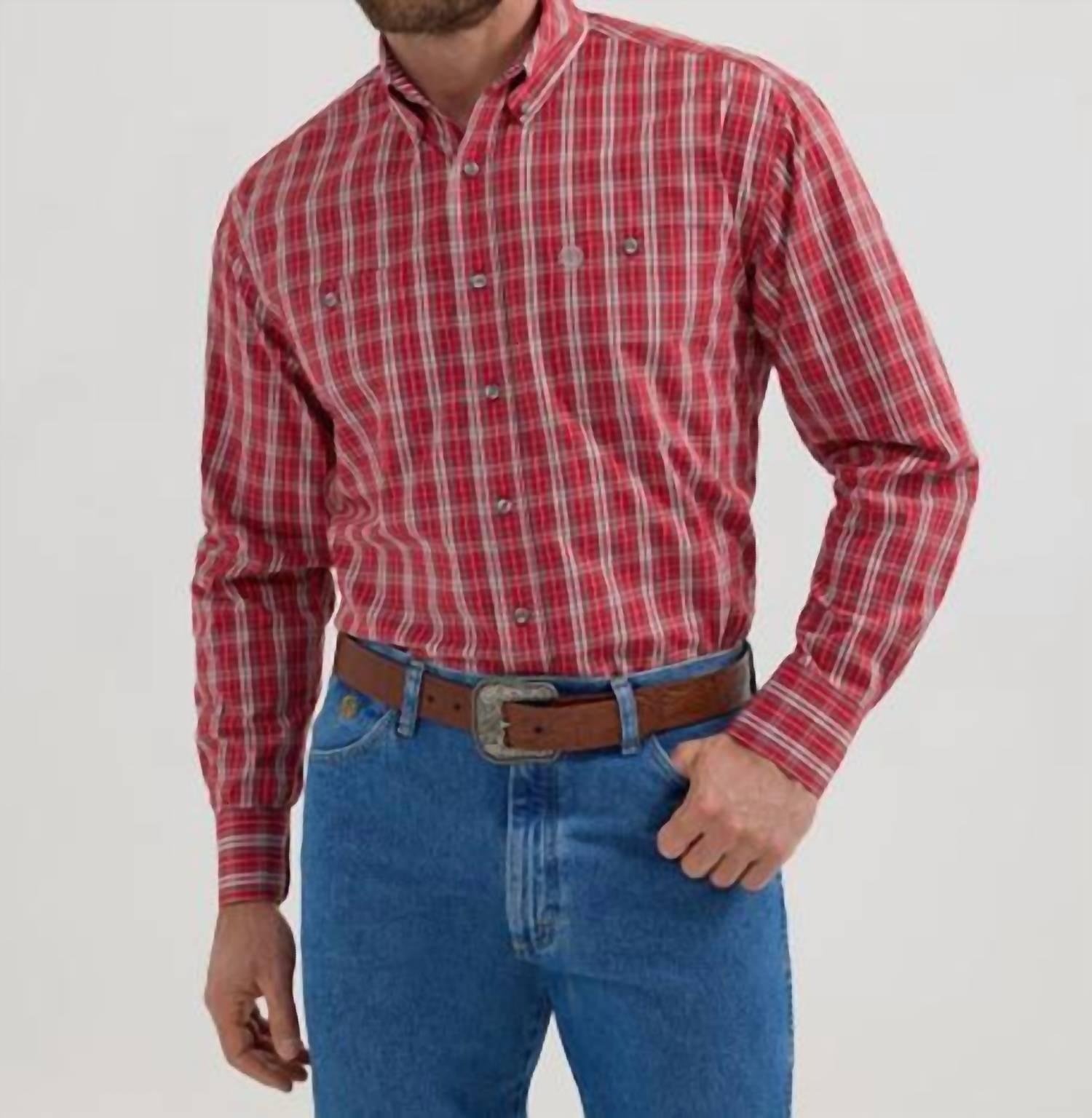 Wrangler - Men's George Strait Red Plaid Shirt