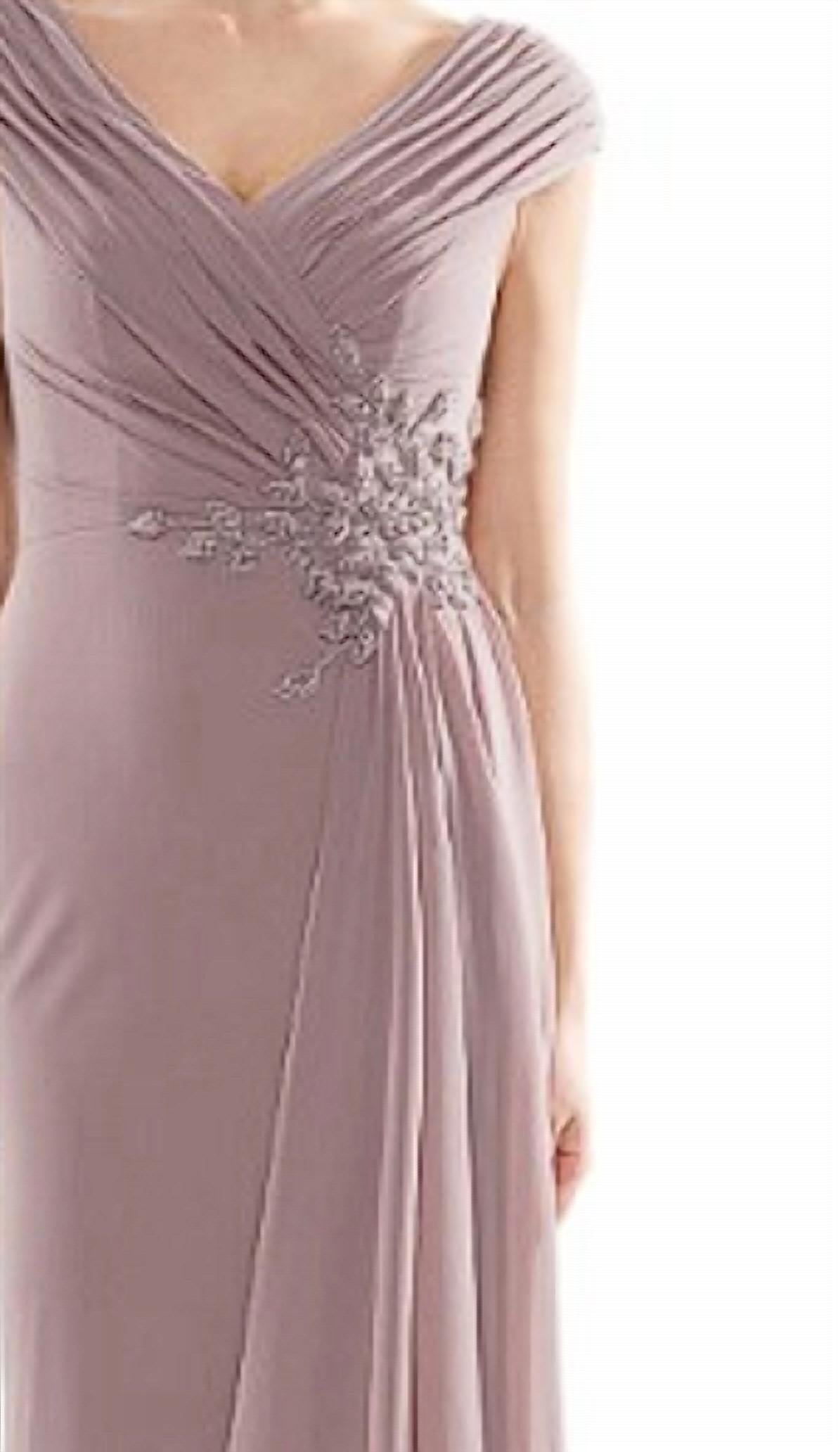Colors Dress - Embellished Waist Chiffon Gown