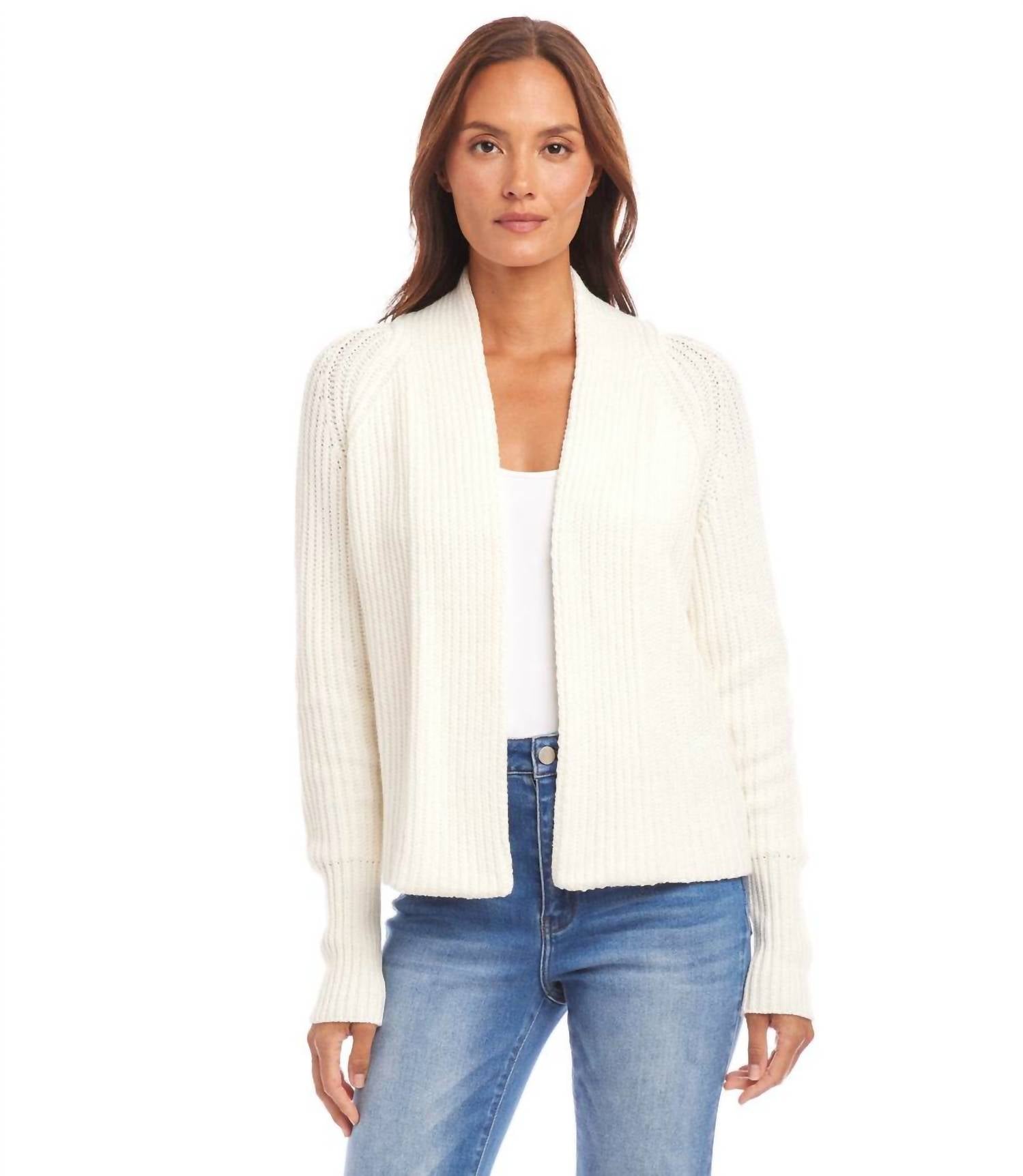 Karen Kane - Cropped Open Front Cardigan Sweater