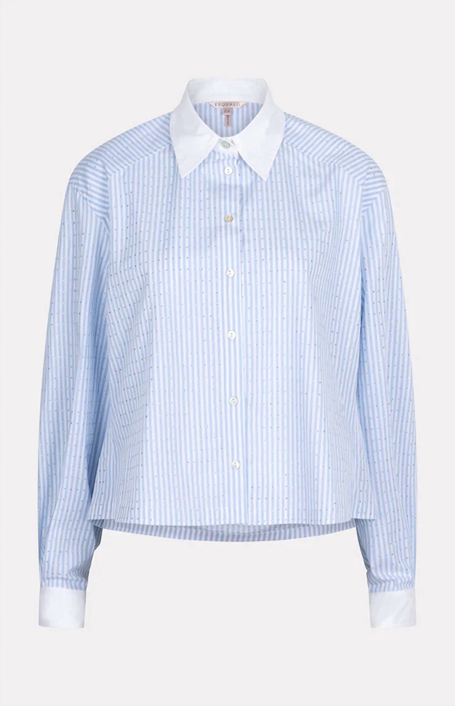 Esqualo - Berritt Rhinestones Striped Blouse