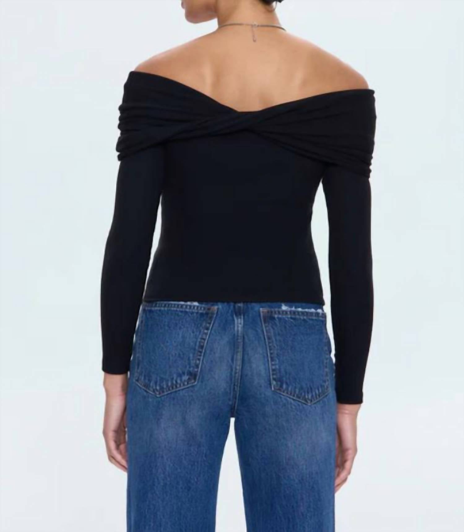 PISTOLA Lyra Top in noir - women's sweater - alternate view