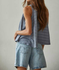 By Together - Knit Striped Round Neck Sleeveless Tank Top