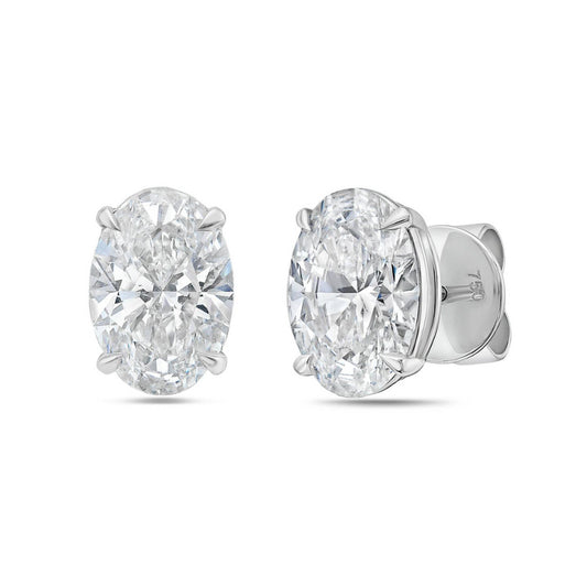 Diana M Jewels - 4.00 Cts Lab Grown Oval Cut Stud Earrings
