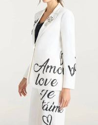 Cinq A Sept - Crushed Sequin Loveletter Karlie Blazer