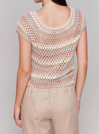 Charlie B - Raglan Cap Sleeve Crochet Top