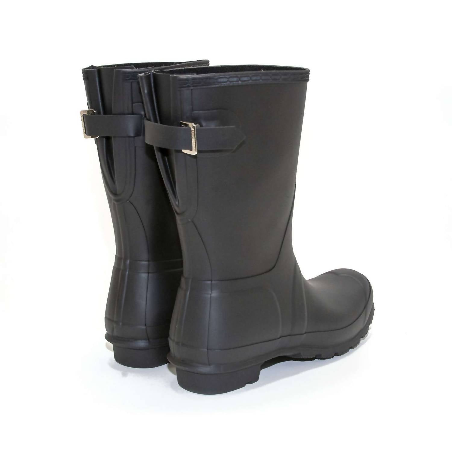HUNTER Women's Original Back Adjustable Short Boots in black - women's shoe - detail view