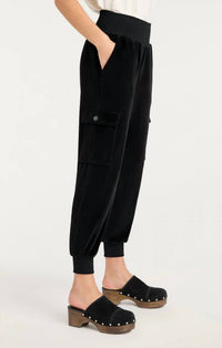 cinq a sept Velour Giles Pant in black - women's pants - alternate view